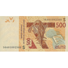 P919Se Guinea-Bissau - 500 Francs Year 2016 (OUT OF STOCK)